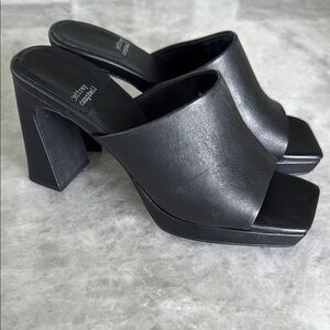 Women's Black Heeled Mules